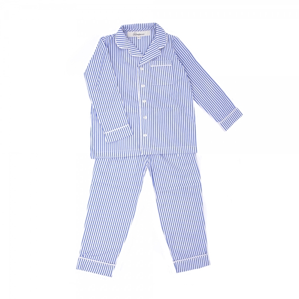 Pyjama Enfant personnalisable, Rayures Bleues